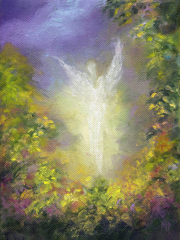 Angel Art Print featuring the painting Blessing Angel #1 by Marina Petro