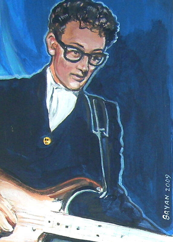 Buddy Holly Art Print featuring the painting Buddy Holly by Bryan Bustard