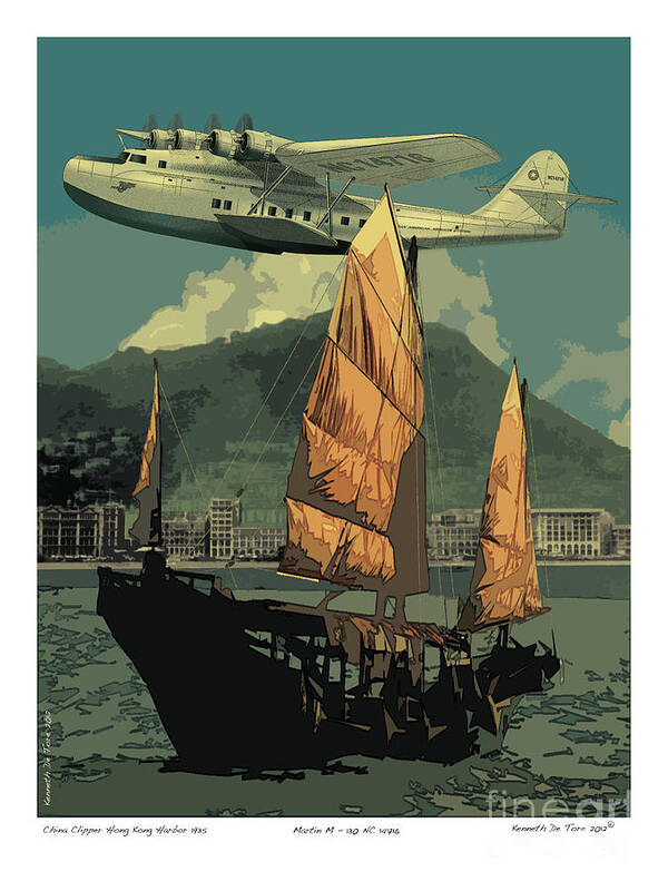  Transportation Art Print featuring the digital art China Clipper #1 by Kenneth De Tore