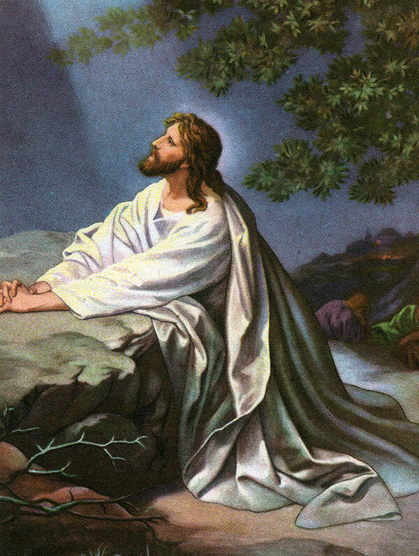 Garden Art Print featuring the painting Christ in the Garden of Gethsemane by Heinrich Hofmann