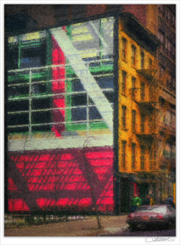  Art Print featuring the painting Fire Escapes #1 by Lar Matre