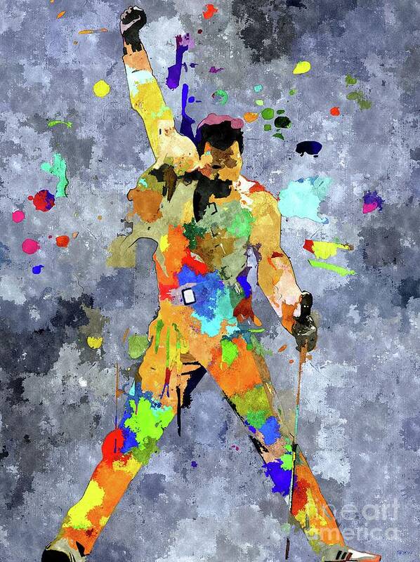 Freddie Mercury Art Print featuring the mixed media Freddie Mercury #1 by Daniel Janda