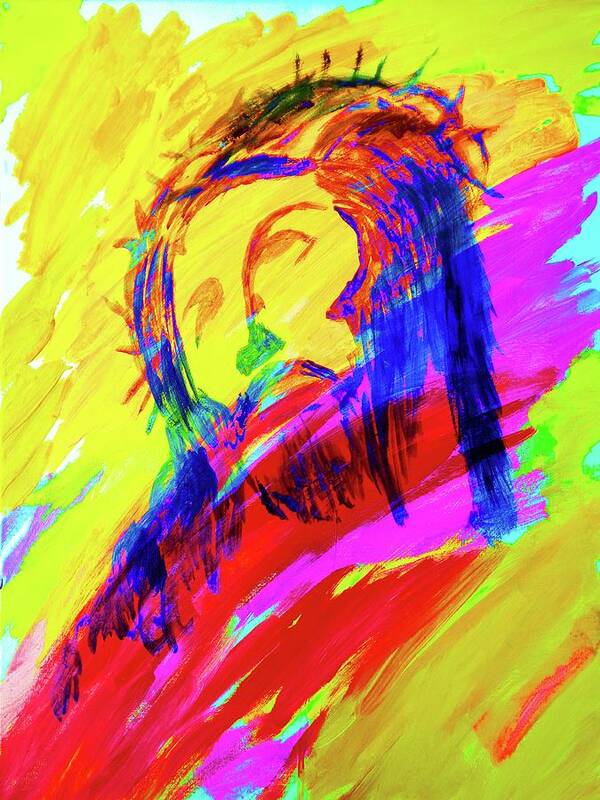 Jesus Art Print featuring the painting Jesus #1 by Larry Cirigliano