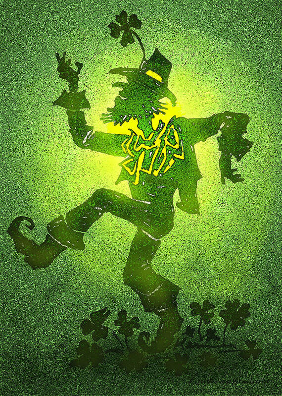 Leprechaun Art Print featuring the painting Leprechaun #1 by Kevin Middleton