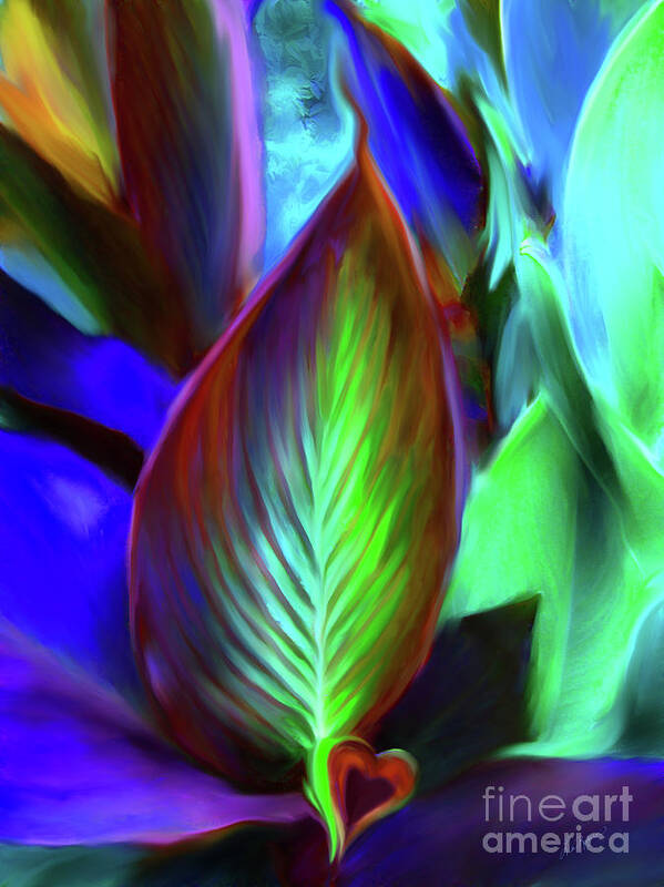 Plant Art Print featuring the digital art Love'ly Leaves #1 by Lisa Redfern