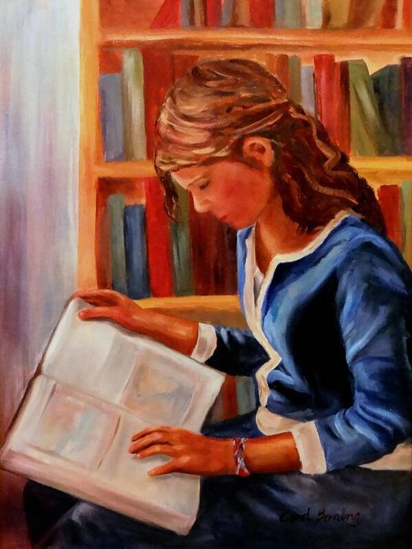 Girl Reading Art Print featuring the painting Once Upon a Time #1 by Carol Berning