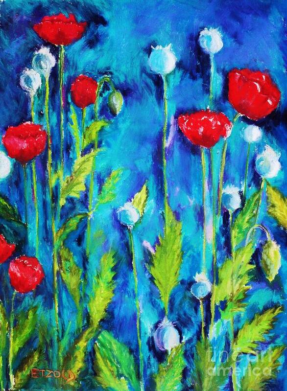 Poppies Art Print featuring the painting Poppies #2 by Melinda Etzold