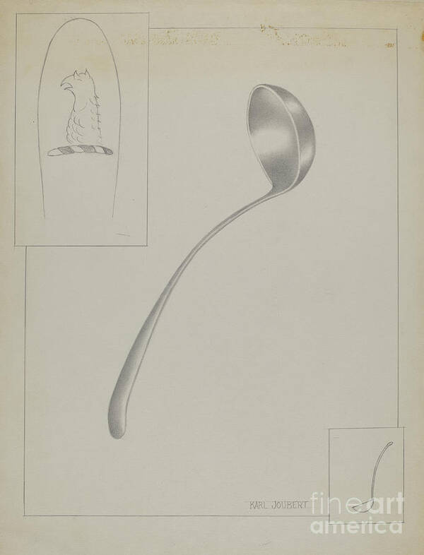  Art Print featuring the drawing Silver Ladle #1 by Karl Joubert