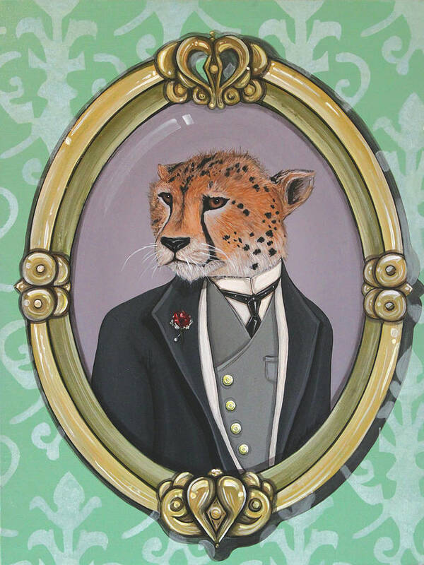Cheetah Art Print featuring the painting Sir Pettingwise III by Jude Labuszewski