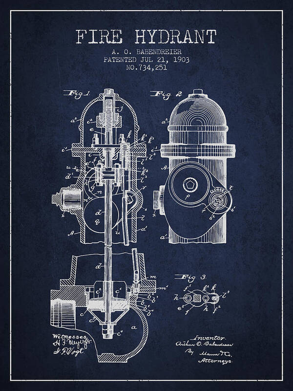 1903 Fire Hydrant Patent - vintage Digital Art by Aged Pixel - Fine Art  America