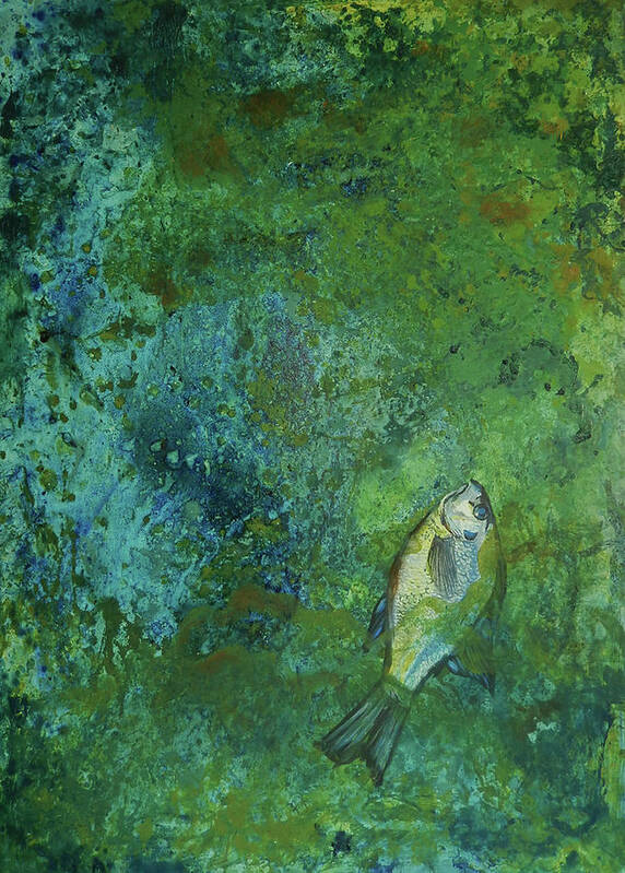 Algae Bloom Art Print featuring the painting Algae Bloom #2 by Art Nomad Sandra Hansen