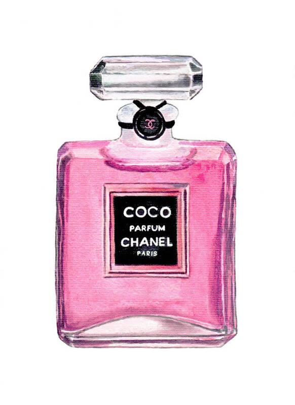 Coco Chanel Perfume Art Print by Del Art