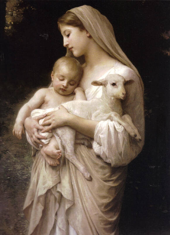 Nativity Art Print featuring the painting Madonna and Child #1 by William Bouguereau