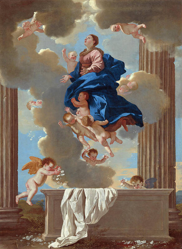 Nicolas Poussin Art Print featuring the painting The Assumption of the Virgin #6 by Nicolas Poussin