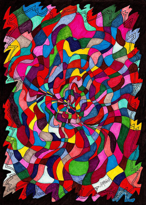 Artist Marker Art Print featuring the drawing Untitled #43 by Teddy Campagna
