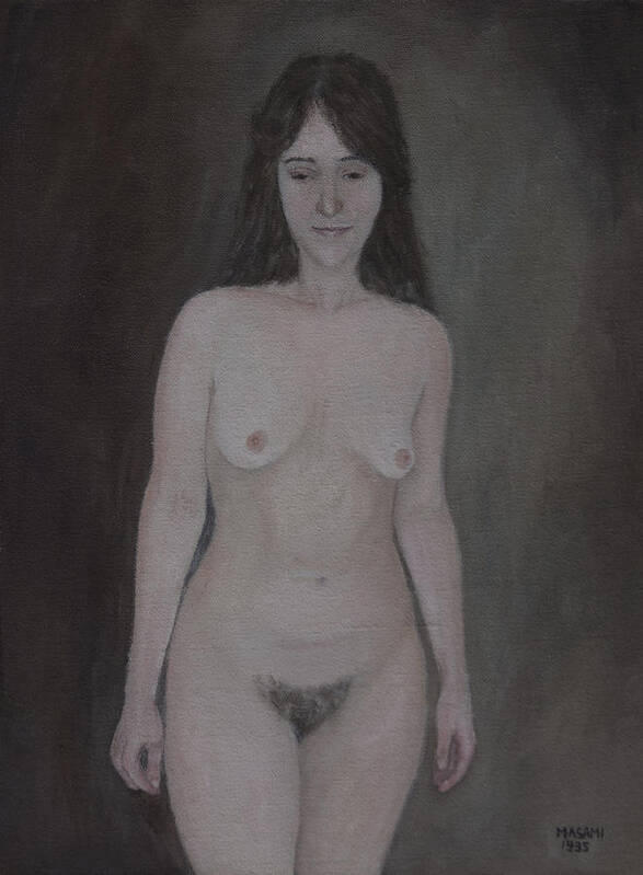 Nude Art Print featuring the painting Nude Study by Masami Iida