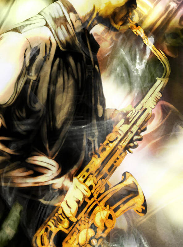 Jazz Art Art Print featuring the painting 8 Bars by Mike Massengale