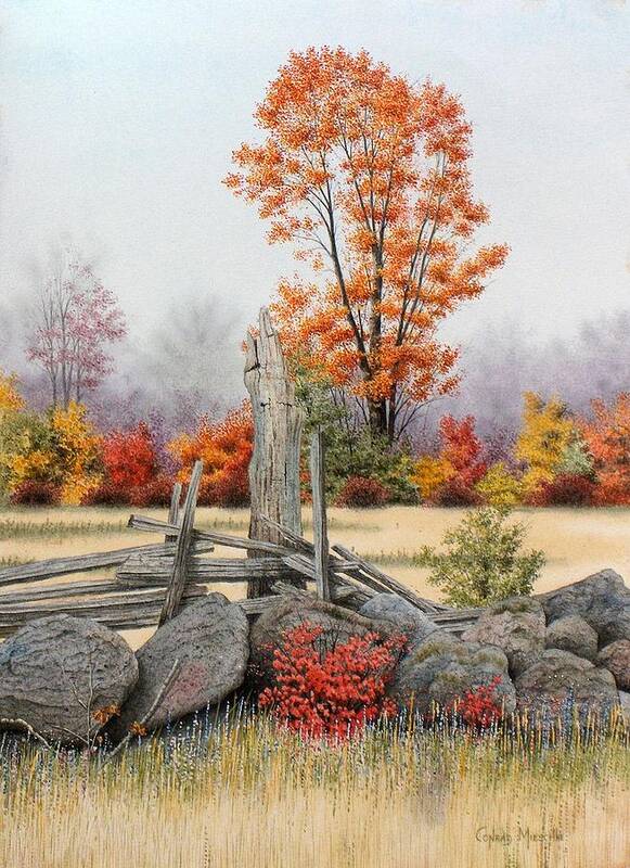 Nature Art Print featuring the painting A Day in Autumn by Conrad Mieschke