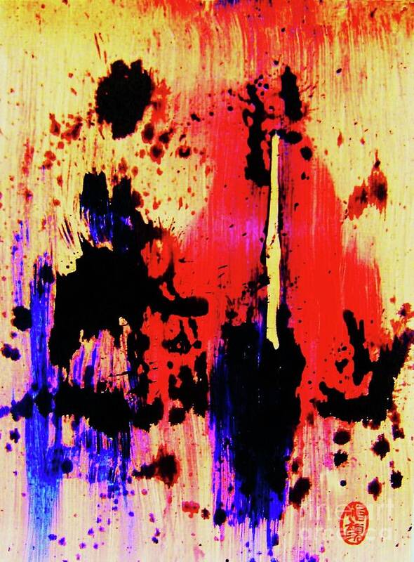 Abstract Art Print featuring the painting A dollars worth of blood by Thea Recuerdo