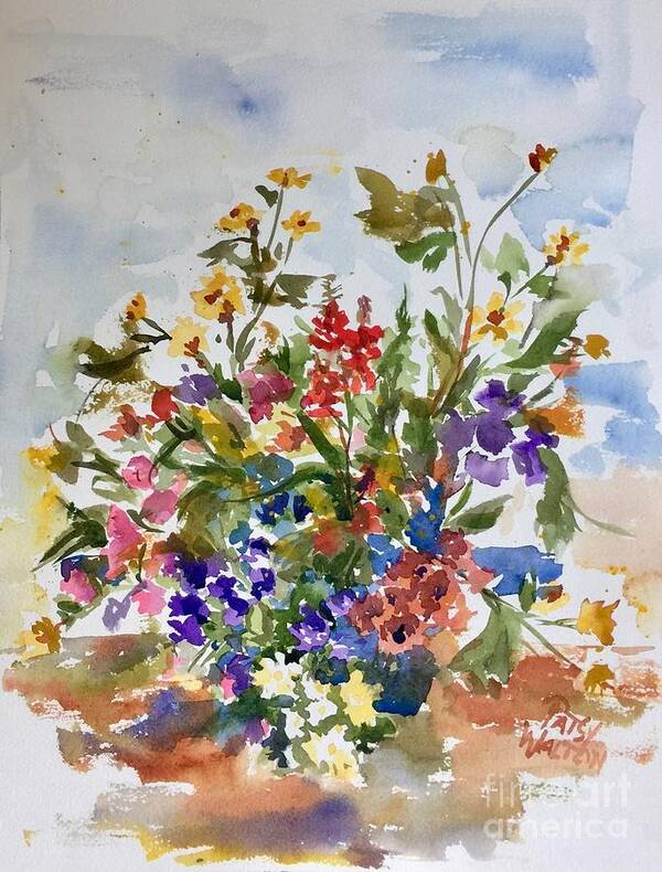 Bouquet Art Print featuring the painting A Gift by Patsy Walton