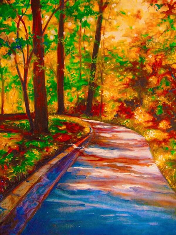 Landscape Art Print featuring the painting A Morning Walk by Emery Franklin