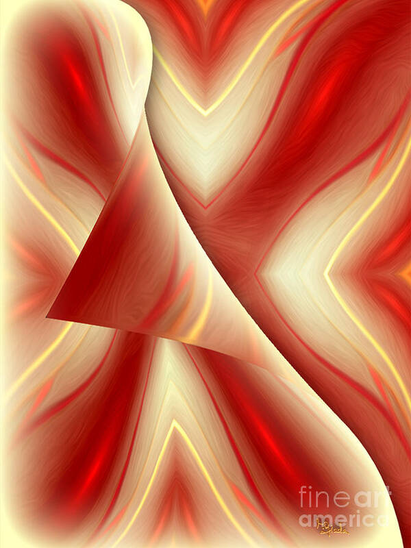 Red Art Print featuring the digital art Abstract art - The truth about the truth by RGiada by Giada Rossi