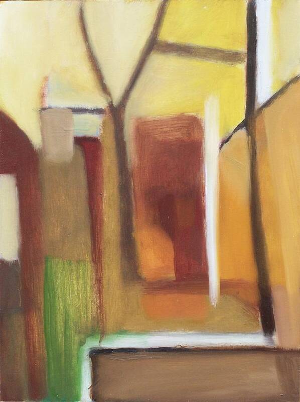 Landscape Art Print featuring the painting Abstract Backyard 2008 by Ron Erickson