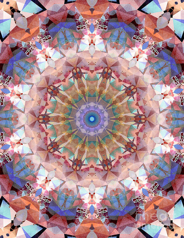 Mandala Art Print featuring the digital art Abstract of Nature Colors by Phil Perkins