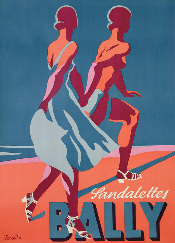 Advertisement For Bally Sandals Art Print featuring the painting Advertisement for Bally sandals by Druck Gebr