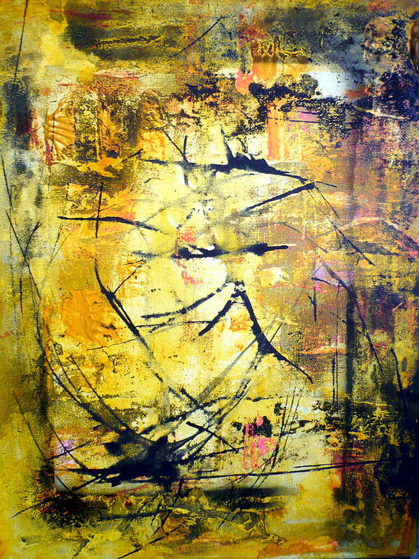 Abstract Art Print featuring the painting Aforethought Abstract by 'REA' Gallery