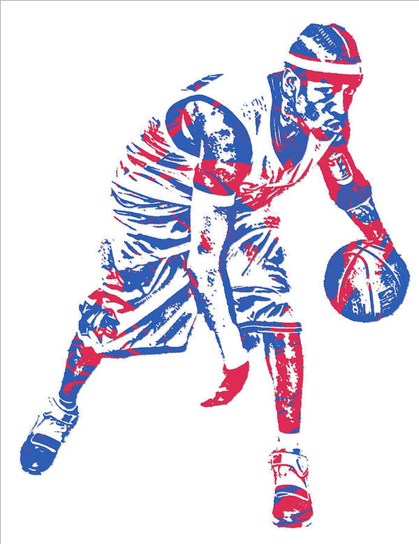 Philadelphia 76ers Basketball Hoop Abstract Art 1000 Long Sleeve T-Shirt by  Joe Hamilton - Fine Art America