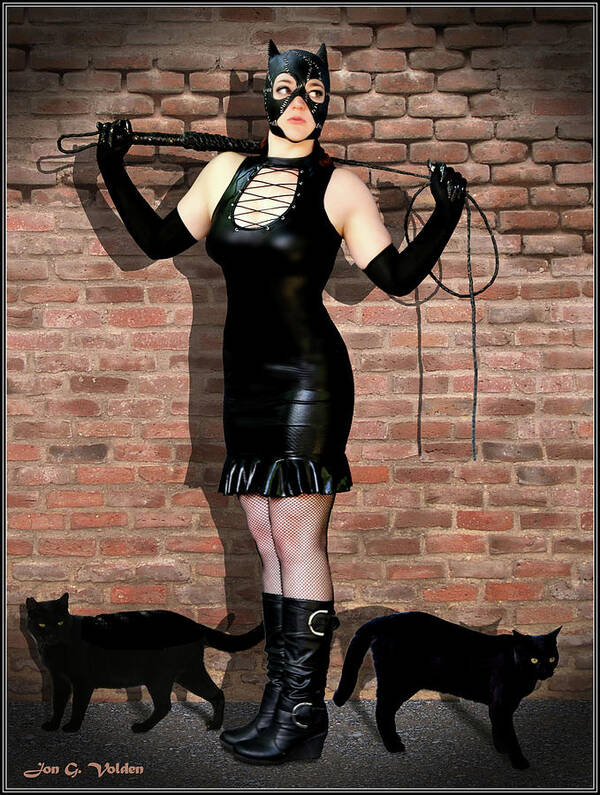 Cat Woman Art Print featuring the photograph Ally Cats by Jon Volden
