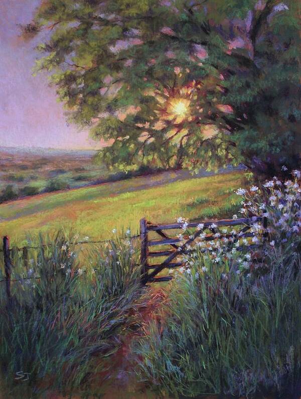 Sunset Art Print featuring the painting Almost Forgotten by Susan Jenkins