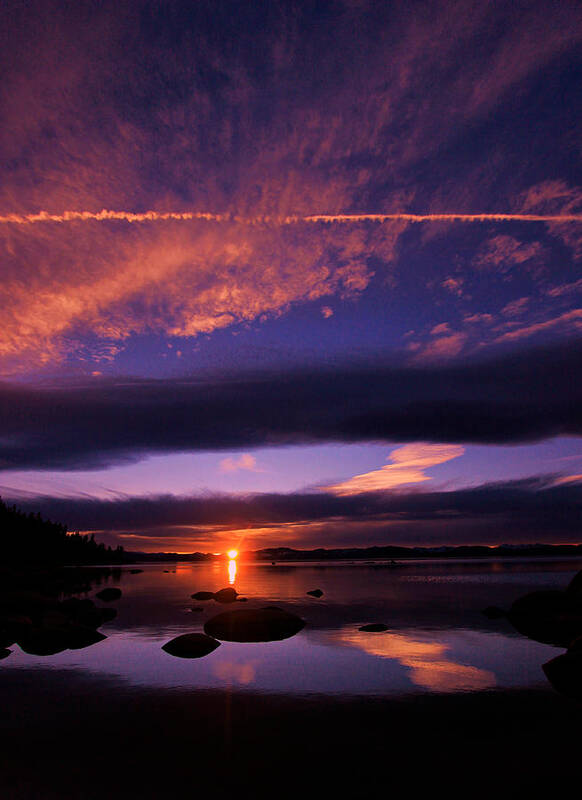 Lake Tahoe Art Print featuring the photograph Amazing Sundown by Sean Sarsfield