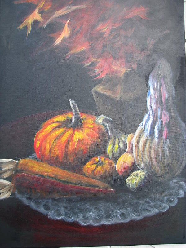 Still Life Art Print featuring the painting An Autumn Sumphony by Patricia Kanzler