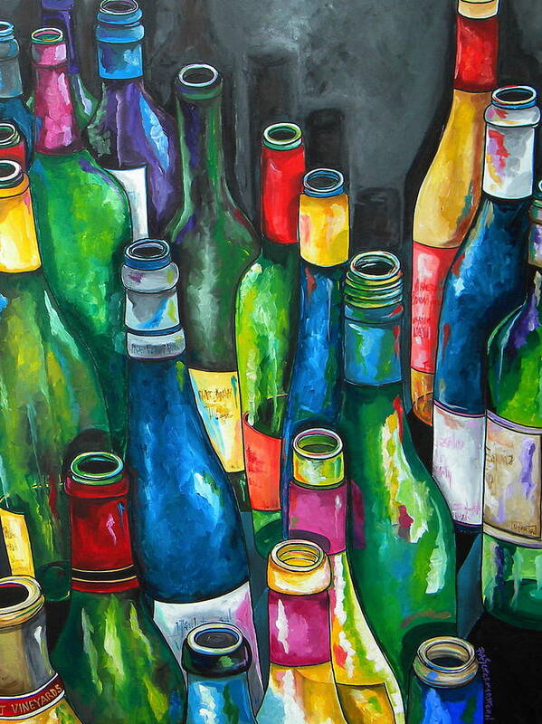 Wine Art Print featuring the painting An Evening With Friends by Patti Schermerhorn