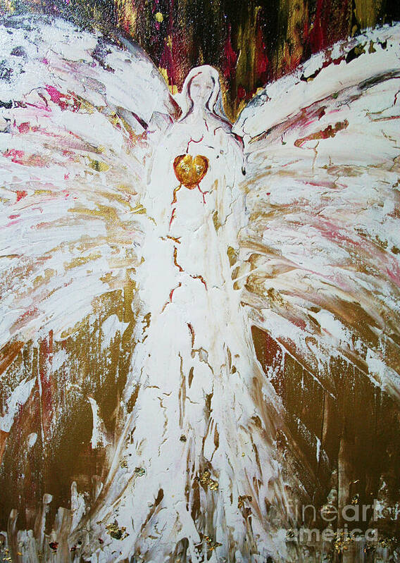 Angels Art Print featuring the painting Angel of divine Healing by Alma Yamazaki