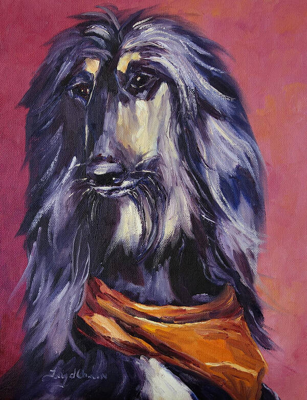 Dog Portraits Art Print featuring the painting Angel by Terry Chacon