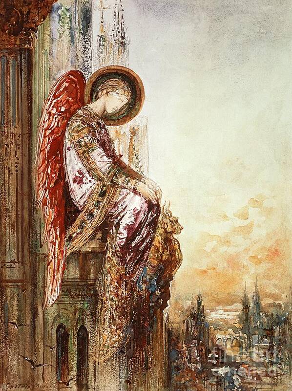 Angelic Art Print featuring the painting Angel Traveller by Gustave Moreau
