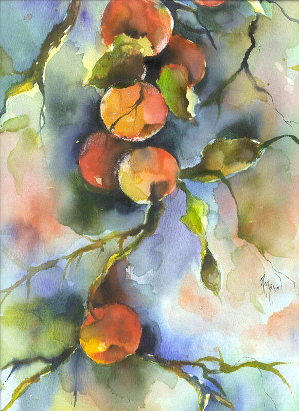 Apples Art Print featuring the painting Apples by Robin Miller-Bookhout