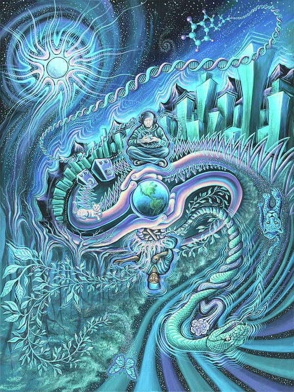 Ayahuasca Art Print featuring the painting As Above, So Below by Jim Figora