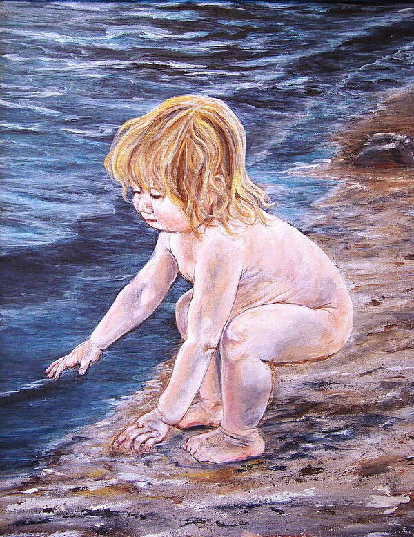 Child Art Print featuring the painting At the Beach II by Bonnie Peacher