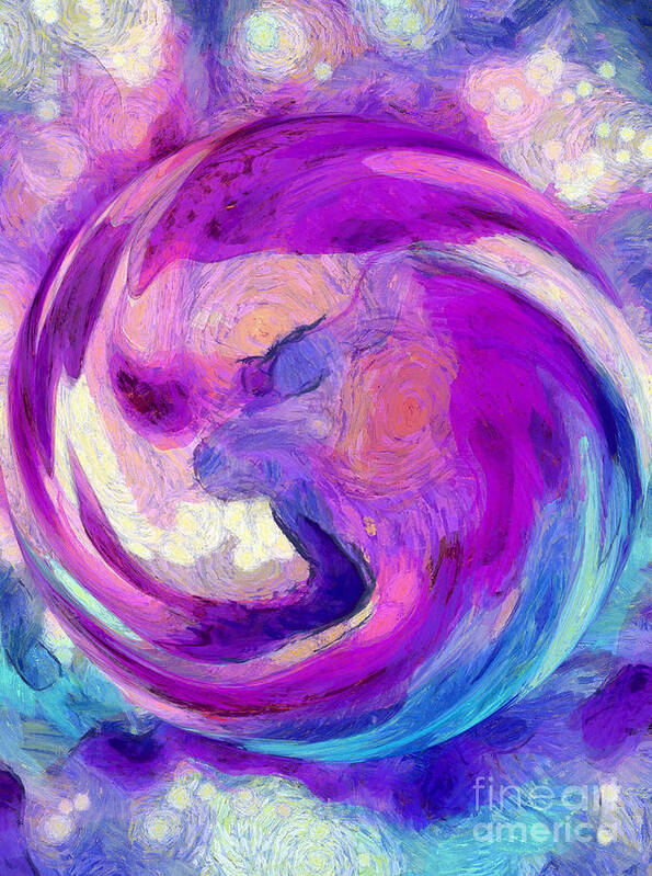 Abstract Art Print featuring the digital art Aura Of Magic by Krissy Katsimbras