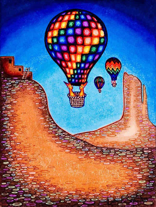 Cats Art Print featuring the drawing Balloon Kats by Laurie Tietjen