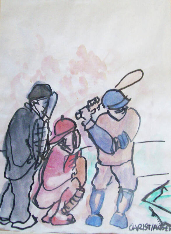 Mistlin Art Print featuring the painting Baseball by James Christiansen