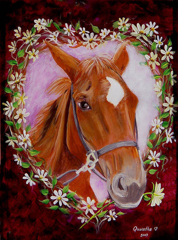 Horse Art Print featuring the painting Batuque by Quwatha Valentine