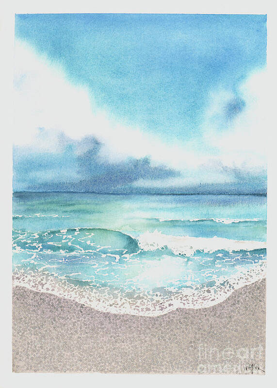 Beach Art Print featuring the painting Beach of Tranquility by Hilda Wagner