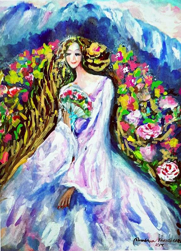  Art Print featuring the painting Beautiful world by Wanvisa Klawklean