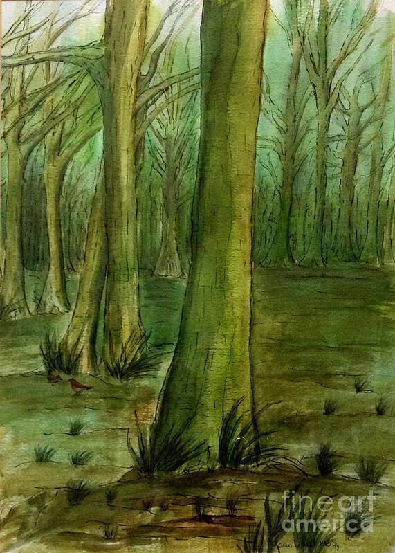 Beech Trees Art Print featuring the painting Beech Woods by Joan-Violet Stretch