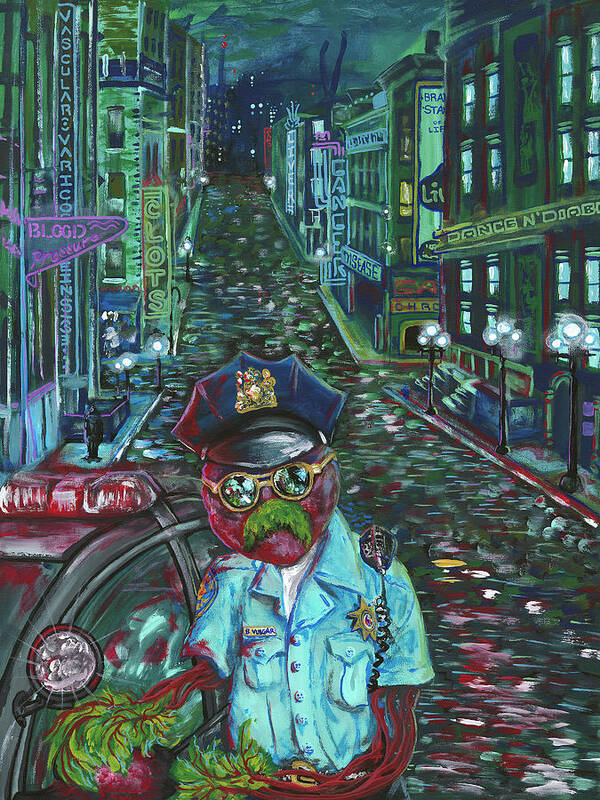 Beet Cop Art Print featuring the painting Beet Cop by Jacob Wayne Bryner